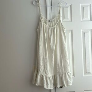 Madewell Ivory Lightestspun Tie-Strap Ruffle Hem Dress, Size 2X